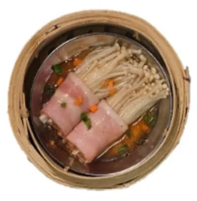 เบคอนพันเห็ดเข็มทอง